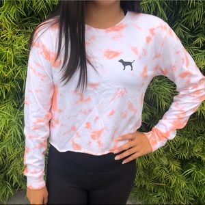 Pink Tie Dye Long Sleeve Crop Top!